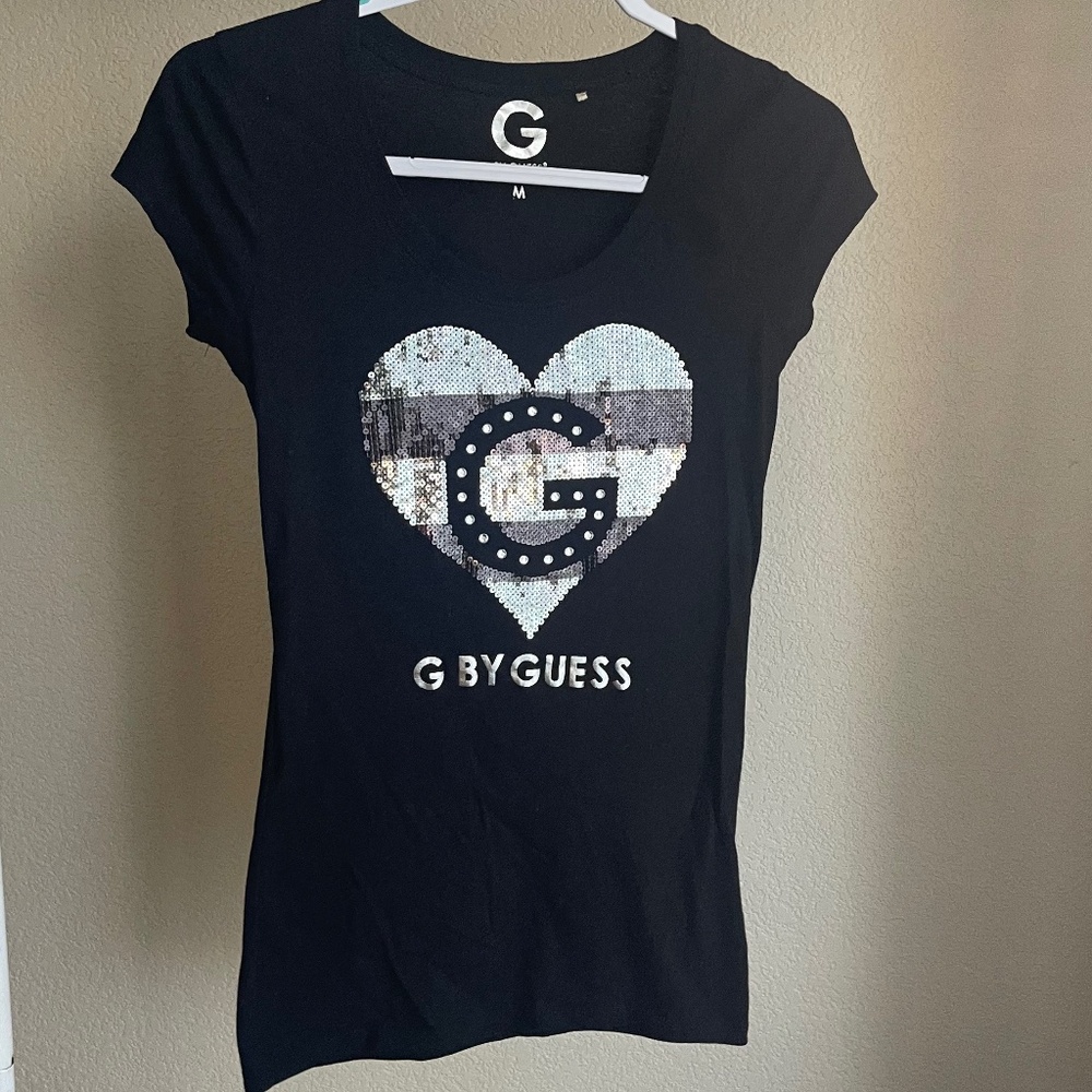 Black/Sequin Fitted Top